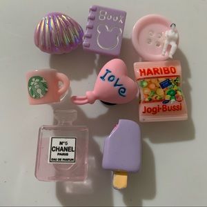 Cute Girly Theme Set of 8 Croc Charms